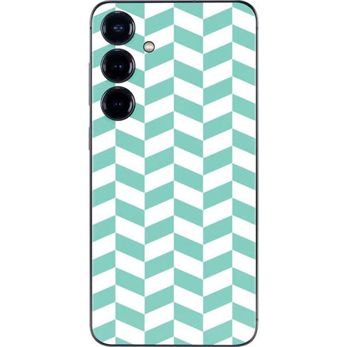 Blue White Chevron Galaxy S25 Skin